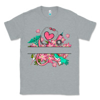 Heather Grey nurse flowers custom name design Classic Tee - RanaPortraitStore