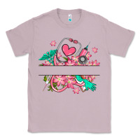 Lilac nurse flowers custom name design Classic Tee - RanaPortraitStore