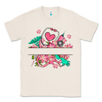 Natural nurse flowers custom name design Classic Tee - RanaPortraitStore