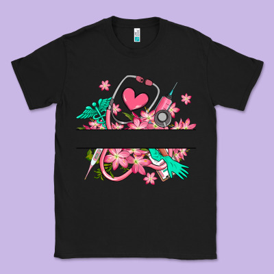 Nurse Flowers Custom Name Design Classic Tee Designed By Ranaportraitstore