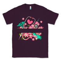 Plum nurse flowers custom name design Classic Tee - RanaPortraitStore