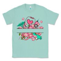 Seafoam nurse flowers custom name design Classic Tee - RanaPortraitStore