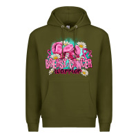 Army Green breast cancer warrior Premium Hoodie - AdoDesignShop