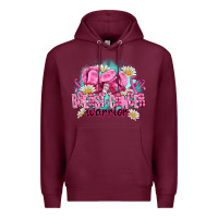 Burgundy breast cancer warrior Premium Hoodie - AdoDesignShop