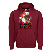 Burgundy big nick energy afro santa Zipper Hoodie - RanaPortraitStore