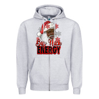 Heather Grey big nick energy afro santa Zipper Hoodie - RanaPortraitStore
