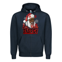Navy big nick energy afro santa Zipper Hoodie - RanaPortraitStore