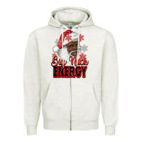 Oatmeal Heather big nick energy afro santa Zipper Hoodie - RanaPortraitStore