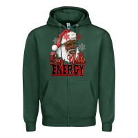 Sports Green big nick energy afro santa Zipper Hoodie - RanaPortraitStore
