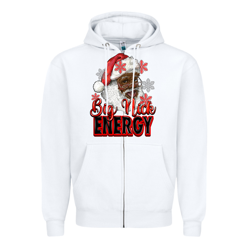 Big Nick Energy Afro Santa Zipper Hoodie by RanaPortraitStore | Teevron