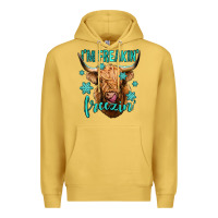 Antique Gold i'm freakin freezin long haired cow Premium Hoodie - Jasminsmagicworld