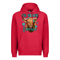Cardinal i'm freakin freezin long haired cow Premium Hoodie - Jasminsmagicworld