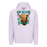 Lilac i'm freakin freezin long haired cow Premium Hoodie - Jasminsmagicworld