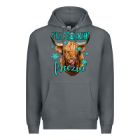Rock i'm freakin freezin long haired cow Premium Hoodie - Jasminsmagicworld