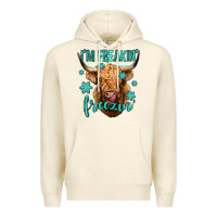 Sandshell i'm freakin freezin long haired cow Premium Hoodie - Jasminsmagicworld