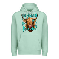 Seafoam i'm freakin freezin long haired cow Premium Hoodie - Jasminsmagicworld