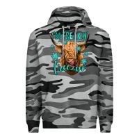 Slate Camo i'm freakin freezin long haired cow Premium Hoodie - Jasminsmagicworld