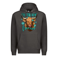 Smoke i'm freakin freezin long haired cow Premium Hoodie - Jasminsmagicworld
