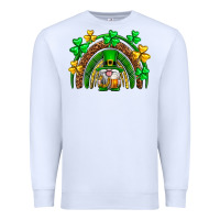White St. Patrick's Day gnome rainbow Premium Sweatshirt - Neo Western