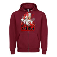 Burgundy big nick energy santa claus Zipper Hoodie - RanaPortraitStore