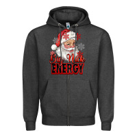 Charcoal Heather big nick energy santa claus Zipper Hoodie - RanaPortraitStore
