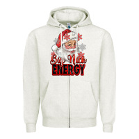 Oatmeal Heather big nick energy santa claus Zipper Hoodie - RanaPortraitStore