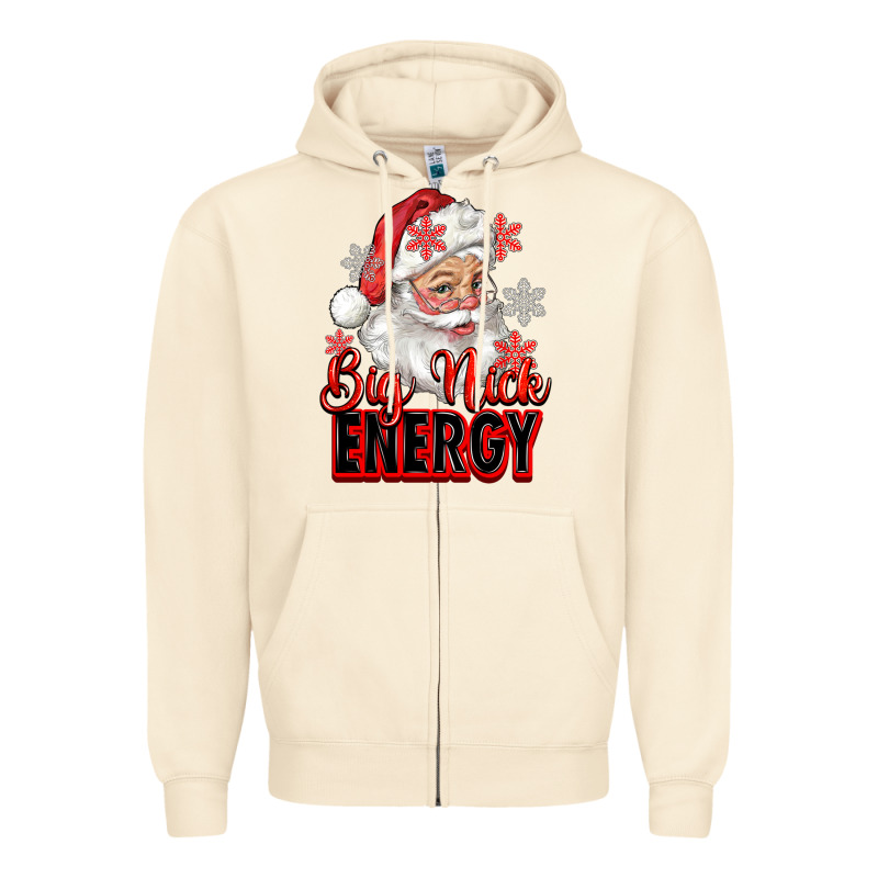 Big Nick Energy Santa Claus Zipper Hoodie by RanaPortraitStore | Teevron