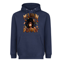 Navy melanin poppin Heavyweight Hoodie - Zillion Design Studio