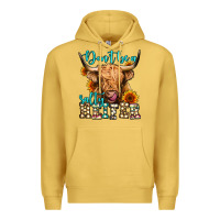 Antique Gold don't be a salty heifer long haired cow Premium Hoodie - Jasminsmagicworld