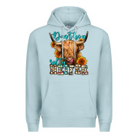 Blue Mist don't be a salty heifer long haired cow Premium Hoodie - Jasminsmagicworld