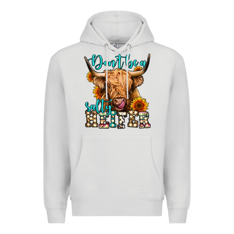 Don't Be A Salty Heifer Long Haired Cow Premium Hoodie by Jasminsmagicworld | Teevron
