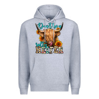 Heather Grey don't be a salty heifer long haired cow Premium Hoodie - Jasminsmagicworld
