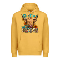 Mustard don't be a salty heifer long haired cow Premium Hoodie - Jasminsmagicworld