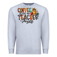 Heather Grey coffee gives me teacher Premium Sweatshirt - CowhideDigitalArt