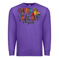 Purple coffee gives me teacher Premium Sweatshirt - CowhideDigitalArt