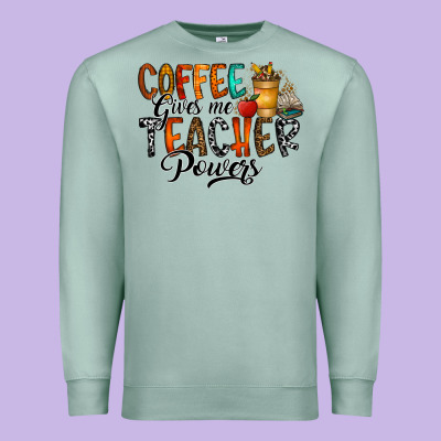 Coffee Gives Me Teacher Premium Sweatshirt Designed By Cowhidedigitalart