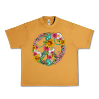 Peanut Butter floral peace sign with gemstone Urban Heavy Tee - Artiststas
