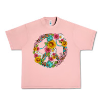 Salmon floral peace sign with gemstone Urban Heavy Tee - Artiststas