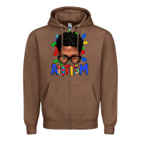 Chestnut autism afro man Zipper Hoodie - texasbilliewilder
