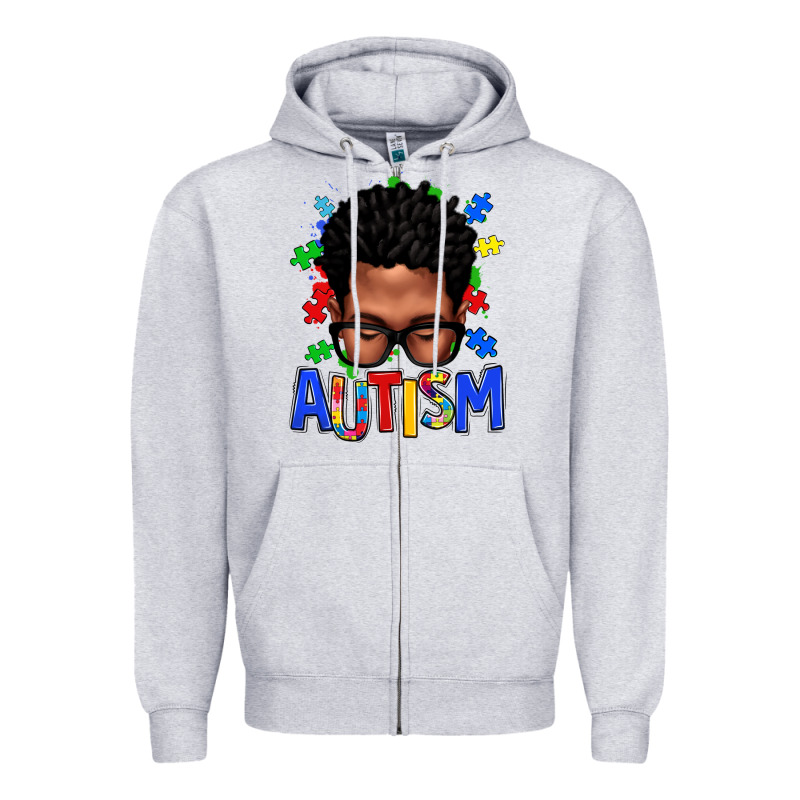 Autism Afro Man Zipper Hoodie by texasbilliewilder | Teevron