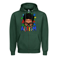 Sports Green autism afro man Zipper Hoodie - texasbilliewilder