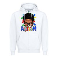 White autism afro man Zipper Hoodie - texasbilliewilder