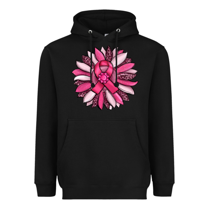 Breast Awareness Cancer Pink Sunflower Heavyweight Hoodie by RanaPortraitStore | Teevron