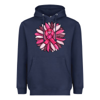 Navy breast awareness cancer pink sunflower Heavyweight Hoodie - RanaPortraitStore