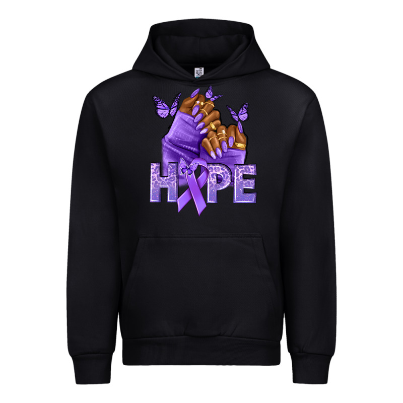 Hope Lavender Ribbon All Cancers Urban Hoodie by NancyCooperArtShop | Teevron