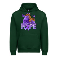 Forest Green hope lavender ribbon all cancers Urban Hoodie - NancyCooperArtShop