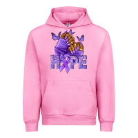 Fuchsia Pink hope lavender ribbon all cancers Urban Hoodie - NancyCooperArtShop