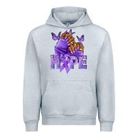 Heather Grey hope lavender ribbon all cancers Urban Hoodie - NancyCooperArtShop