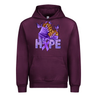 Mauve Wine hope lavender ribbon all cancers Urban Hoodie - NancyCooperArtShop