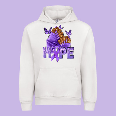 Hope Lavender Ribbon All Cancers Urban Hoodie Designed By Nancycooperartshop